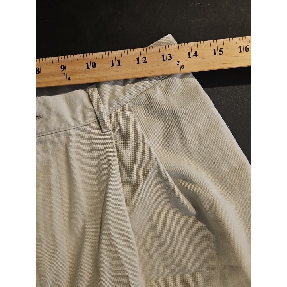 Vtg Polo Ralph Lauren Hi Rise Khaki Shorts Women 8 Cotton Twill Pleated #687 - Picture 7 of 10